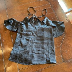 BP flowy tank top black silk